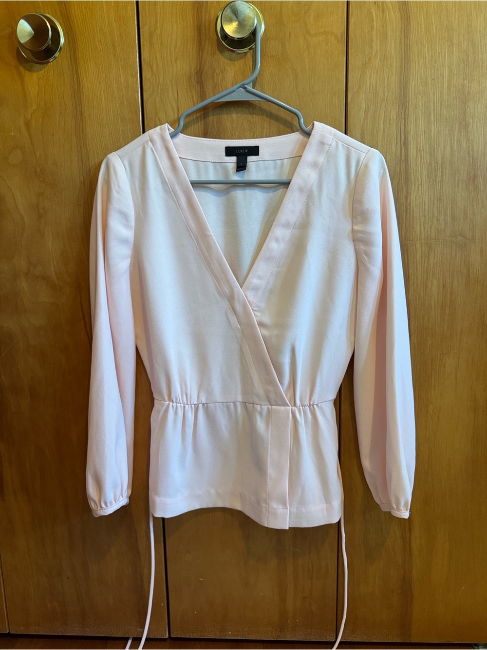 J. Crew Light Pink Wrap-Style Blouse